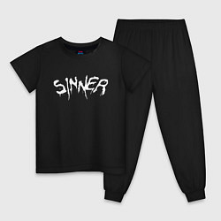 Пижама хлопковая детская SINNER, цвет: черный