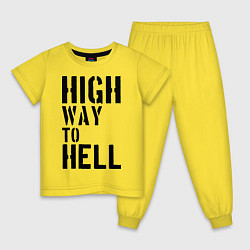 Пижама хлопковая детская High way to hell, цвет: желтый