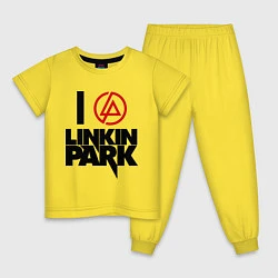 Пижама хлопковая детская I love Linkin Park, цвет: желтый
