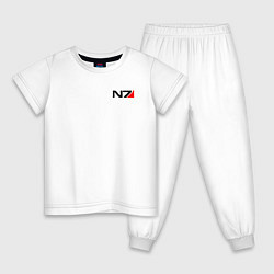 Пижама хлопковая детская Mass Effect N7, цвет: белый