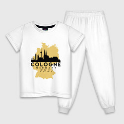Пижама хлопковая детская Cologne, цвет: белый