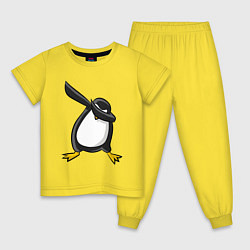 Пижама хлопковая детская DAB Pinguin, цвет: желтый