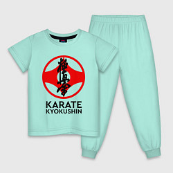 Пижама хлопковая детская Karate Kyokushin, цвет: мятный