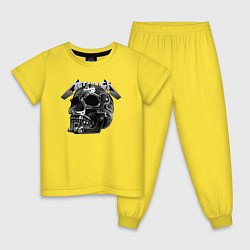 Пижама хлопковая детская Metallica - metal skull, цвет: желтый