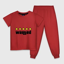 Пижама хлопковая детская GTA Wanted, цвет: красный