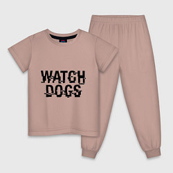 Пижама хлопковая детская Watch Dogs, цвет: пыльно-розовый
