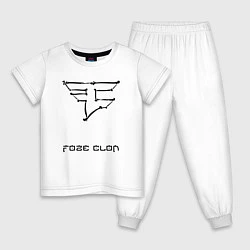 Пижама хлопковая детская Cs:go - Faze Clan Skull, цвет: белый