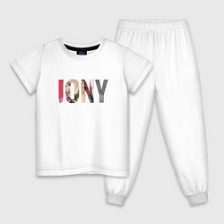 Пижама хлопковая детская Jony Аллея, цвет: белый