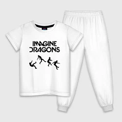 Пижама хлопковая детская IMAGINE DRAGONS, цвет: белый