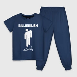 Пижама хлопковая детская BILLIE EILISH, цвет: тёмно-синий