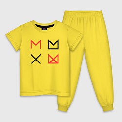 Пижама хлопковая детская MONSTA X, цвет: желтый