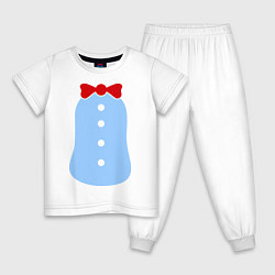 Пижама хлопковая детская Костюм Пингвина, цвет: белый