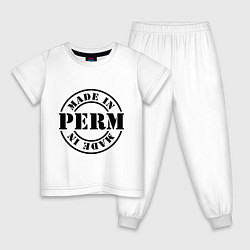 Пижама хлопковая детская Made in Perm, цвет: белый
