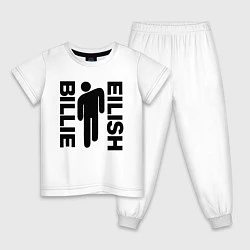 Пижама хлопковая детская BILLIE EILISH, цвет: белый