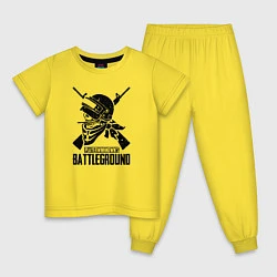 Пижама хлопковая детская PUBG, цвет: желтый