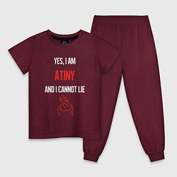 Пижама хлопковая детская ATEEZ, цвет: меланж-бордовый