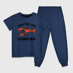 Пижама хлопковая детская Youre my Lobster, цвет: тёмно-синий