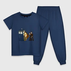 Пижама хлопковая детская Доктор Кто - The X-Files, цвет: тёмно-синий