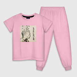 Пижама хлопковая детская XXXTENTACION BAD VIBES FOREVER, цвет: светло-розовый