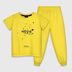 Пижама хлопковая детская Stray Kids, цвет: желтый