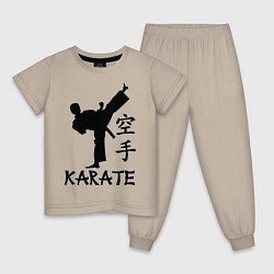 Пижама хлопковая детская Karate craftsmanship, цвет: миндальный