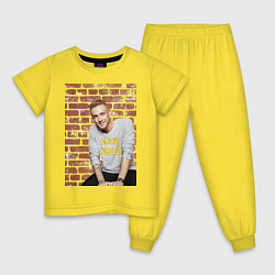 Пижама хлопковая детская Егор Крид, цвет: желтый