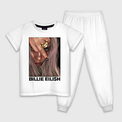 Пижама хлопковая детская BILLIE EILISH, цвет: белый