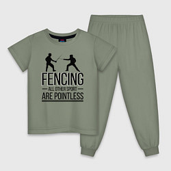 Пижама хлопковая детская Fencing, цвет: авокадо