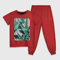 Пижама хлопковая детская Nature, цвет: красный
