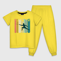 Пижама хлопковая детская Fencing, цвет: желтый