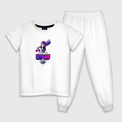 Пижама хлопковая детская BRAWL STARS:МОРТИС, цвет: белый