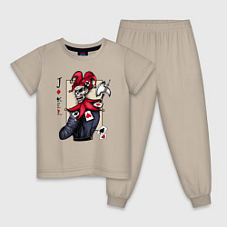 Пижама хлопковая детская Джокер, цвет: миндальный