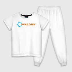 Пижама хлопковая детская Aperture Laboratorie, цвет: белый