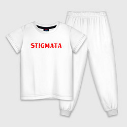 Пижама хлопковая детская Stigmata, цвет: белый