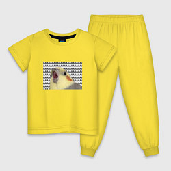 Пижама хлопковая детская Орущий попугай, цвет: желтый