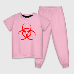 Пижама хлопковая детская BIOHAZARD, цвет: светло-розовый