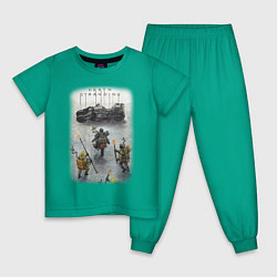 Пижама хлопковая детская Death Stranding, цвет: зеленый
