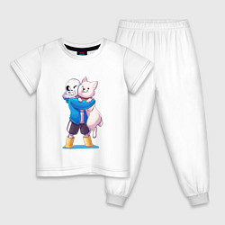 Пижама хлопковая детская UNDERTALE, цвет: белый