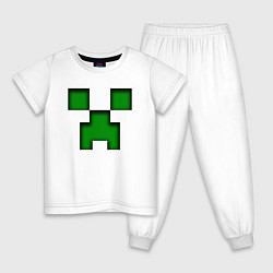 Пижама хлопковая детская MINECRAFT CREEPER, цвет: белый