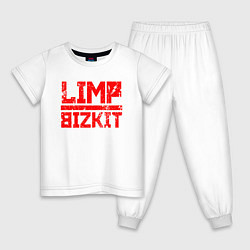Пижама хлопковая детская LIMP BIZKIT, цвет: белый