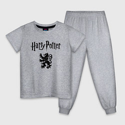 Пижама хлопковая детская Гарри Поттер, цвет: меланж