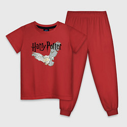 Пижама хлопковая детская Гарри Поттер: Букля цвета красный — фото 1