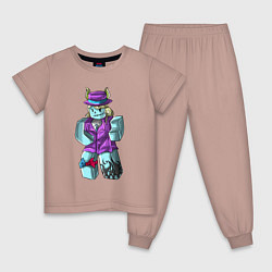 Пижама хлопковая детская ROBLOX, цвет: пыльно-розовый