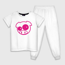 Пижама хлопковая детская Subaru Power Pig, цвет: белый