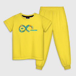 Пижама хлопковая детская Arduino, цвет: желтый