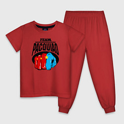 Пижама хлопковая детская Team Pacquiao, цвет: красный