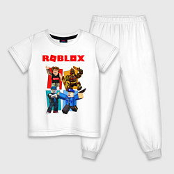 Пижама хлопковая детская ROBLOX, цвет: белый