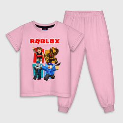 Пижама хлопковая детская ROBLOX, цвет: светло-розовый
