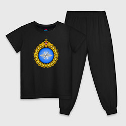 Пижама хлопковая детская Военно - воздушные силы, цвет: черный