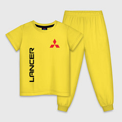 Пижама хлопковая детская MITSUBISHI LANCER, цвет: желтый